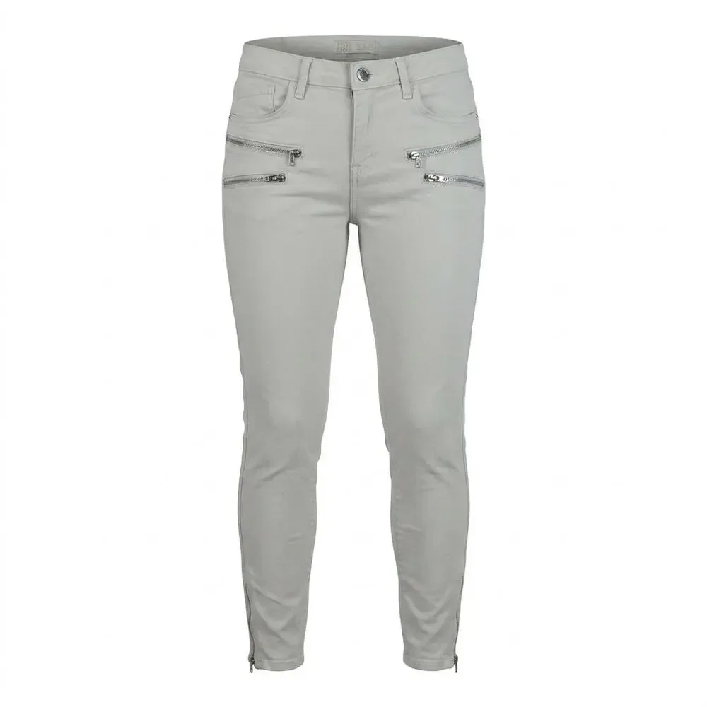 Zara Gray Skinny Jeans Decorative Front Zippers Ankle Zip Women Size 6